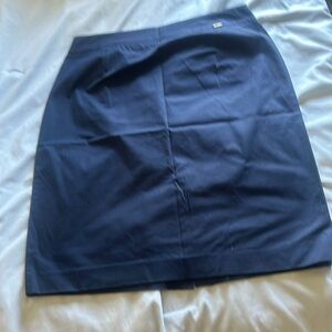 Calvin Klein pencil navy blue skirt sz 14 unlined
